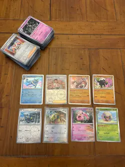 Pokemon Prismatic Evolutions Bulk Lot – 200+ Cards – Holos & 1 Poke Ball Card - Image 1