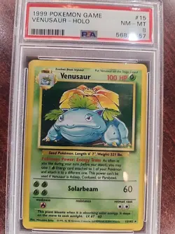Venusaur Base Set Holo Pokemon Card WOTC NM Mint PSA 8 - Image 1
