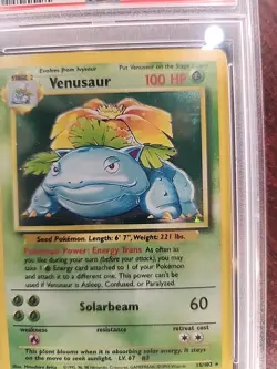 Venusaur Base Set Holo Pokemon Card WOTC NM Mint PSA 8 - Image 4