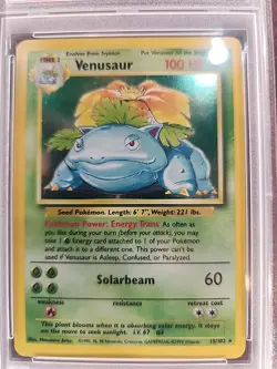 Venusaur Base Set Holo Pokemon Card WOTC NM Mint PSA 8 - Image 5