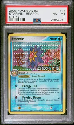 Pokemon Card Starmie 48/107 Reverse Holo EX Deoxys PSA 8 NM-MT - Image 1