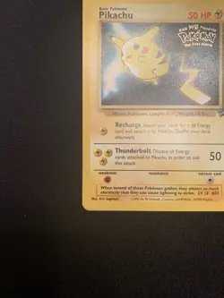 NM Pokemon PIKACHU Card BLACK STAR PROMO WB Stamped WOTC - Image 4