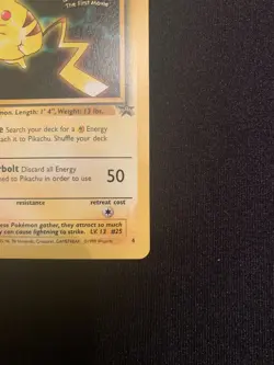 NM Pokemon PIKACHU Card BLACK STAR PROMO WB Stamped WOTC - Image 5