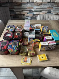 Pokemon card bulk over 3100 cards includes Holo/Rev Holo/ code cards and tins - Image 1