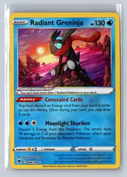 Radiant Greninja 046/189 Radiant Rare Astral Radiance Pokemon Near Mint - Image 1