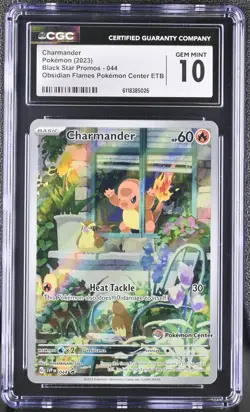 Pokemon Charmander 044 Pokemon Center Stamped Obsidian Flames PSA 10 CGC 10 GM!! - Image 2