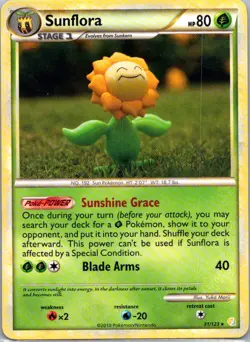 Pokemon TCG Sunflora 31/123 HeartGold SoulSilver LP - Image 1