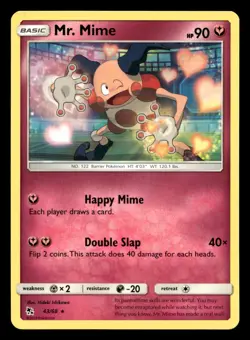 Mr. Mime 43/68 Rare Hidden Fates Pokemon NM - Image 1