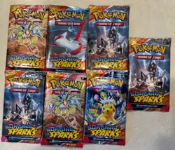 Pokemon TCG Scarlet And Violet Surging Sparks Sealed Booster Packs Lot Of 7 - Image 1
