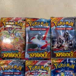 Pokemon TCG Scarlet And Violet Surging Sparks Sealed Booster Packs Lot Of 7 - Image 2