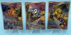 Pokemon First Partner Illustration Rare Turtwig Chimchar Piplup 30th Anniversary - Image 1