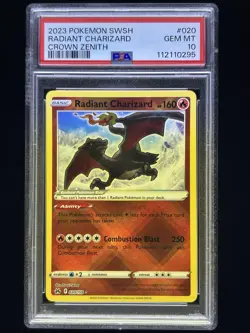 Radiant Charizard Pokemon 020/159 Crown Zenith Holo PSA 10 - Image 1