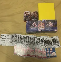 *free Shipping* one piece op-14 booster box english Bundle!! Op-13 Tins - Image 1