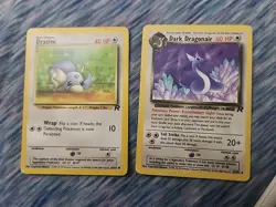 Set Of 2 Pokemon Cards : Dratini 53/82 + Dark Dragonair 33/82 1ST EDITIONS! - Image 1