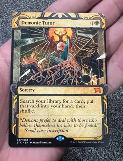 MTG Magic The Gathering Demonic Tutor (STA) 027/063 Extended Art Strixhaven NM - Image 1