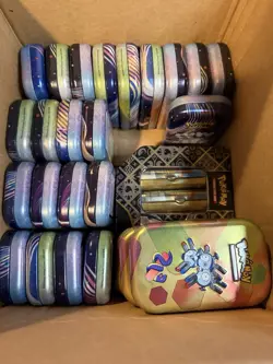 Pokemon Tcg EMPTY Mini Tin Lot Of 37 +more (151, Paldean Fates, CZ) - Image 3