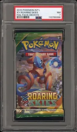 PSA 7 NM Pokemon XY Roaring Skies Deoxys Art Foil Sealed Booster Pack - Image 1