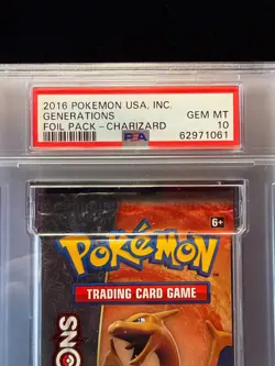 2016 Pokemon USA Inc Generations Foil Pack Charizard GEM MT 10 Graded PSA - Image 4