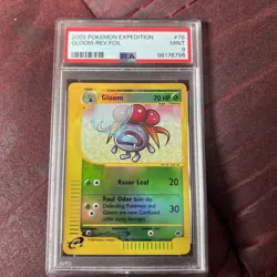 2002 Pokemon Expedition Gloom Reverse Holo Foil Rare #78 PSA9 - Image 1