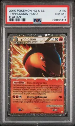 Pokemon PSA 8 Typhlosion Prime #110 Holo HeartGold SoulSilver 2010 Italiano - Image 2