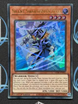 Yugioh LEDE-EN002 Silent Swordsman Zero Ultra Rare Card 1st Edition - Image 1