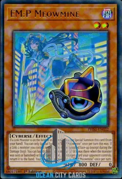 Yugioh EM:P Meowmine PHNI-EN032 Ultra Rare Near Mint 1st Edition - Image 1