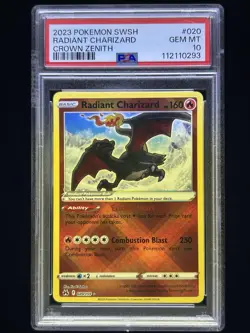 Radiant Charizard Pokemon 020/159 Crown Zenith Holo PSA 10 - Image 1