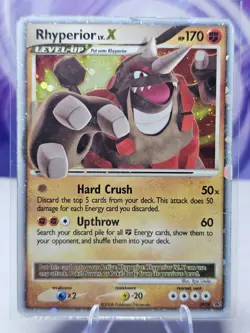 Pokemon TCG Rhyperior LV.X DP29/56 DP Black Star Promos Holo DMG - Image 1
