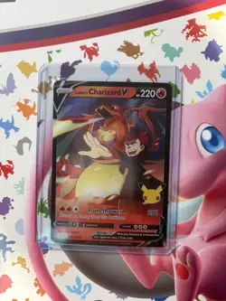 Pokemon TCG Lance's Charizard v SWSH133 Celebrations Black Star Promo Holo Card - Image 1