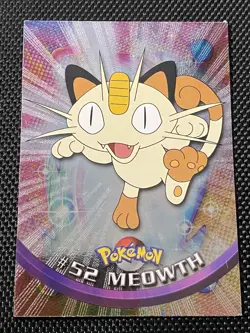 Meowth #52 2000 Topps Chrome Holo TV Animation Edition card - Image 1