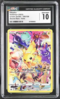 2023 Pokemon Crown Zenith #160 Pikachu CGC 10 - Image 1