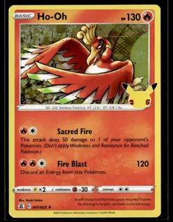 Pokemon Celebrations Ho-Oh Holofoil 001/025 - Image 1
