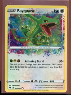 Rayquaza Amazing Rare Holo 138/185 NM SWSH Vivid Voltage Pokemon - Image 3