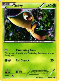 Pokemon TCG Snivy Cosmos Holo BW06 Black Star Promo DMG - Image 1