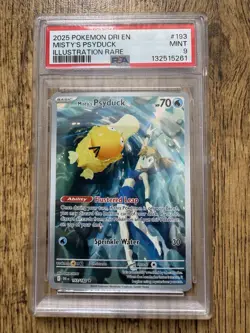Pokemon TCG Misty's Psyduck Destined Rivals 193/182 Mint Condition PSA 9 - Image 1