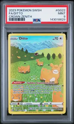 PSA 9 2023 Pokemon Sword And Shield Crown Zenith #GG22 Fa/Ditto MINT - Image 1