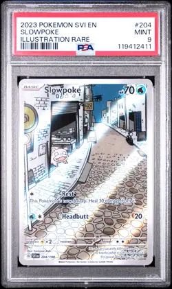 2023 POKEMON SVI EN-SCARLET & VIOLET ILLUSTRATION RARE #204 SLOWPOKE PSA 9 - Image 1