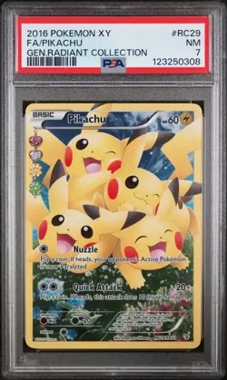 2016 POKEMON XY GENERATIONS RADIANT COLL #RC29 FULL ART/PIKACHU PSA 7 - Image 1