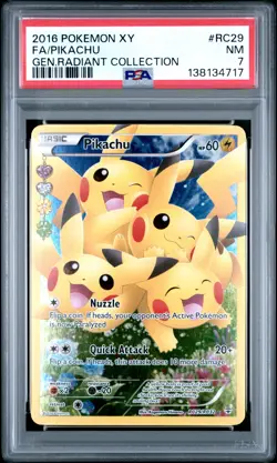 2016 POKEMON XY GENERATIONS RADIANT COLL #RC29 FULL ART/PIKACHU PSA 7 - Image 1