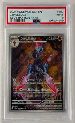 2024 Pokemon SV Surging Sparks Ceruledge Illustration Rare #197 PSA 9 - Image 1