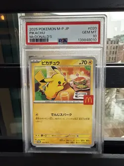 2025 POKEMON JAPANESE M-P PROMO MCDONALD'S #020 PIKACHU PSA 10 - Image 3
