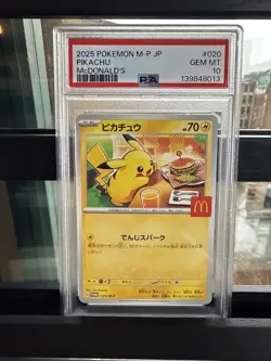 2025 POKEMON JAPANESE M-P PROMO MCDONALD'S #020 PIKACHU PSA 10 - Image 4