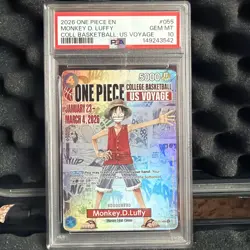 2026 ONE PIECE PROMOS ONE PIECE COLLEGE BK: US VOYAGE MONKEY D. LUFFY PSA 10 - Image 1