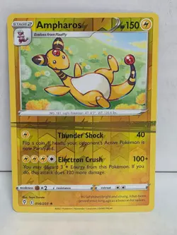 POKEMON CARD - Ampharos 056/203 - Reverse Holo - Evolving Skies - Factory Error - Image 1