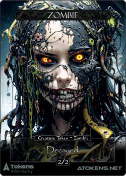 Zombie Token 2/2 Decayed – Black Zombie For MTG - Image 1