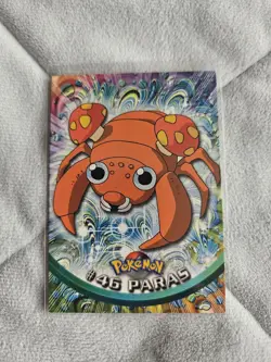 Pokemon TOPPS #46 Paras Non-Holo Blue Logo RARE TV Animation Edition - Image 1