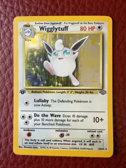 1999 Pokemon Jungle 1st Edition Wigglytuff Holo 16/64 MP Rare Vintage - Image 1