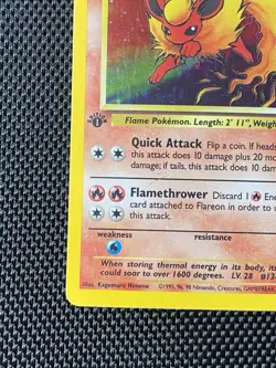 Pokemon TCG Flareon Jungle 3/64 Holo Unlimited Holo Rare 1st Edition MP+ - Image 5