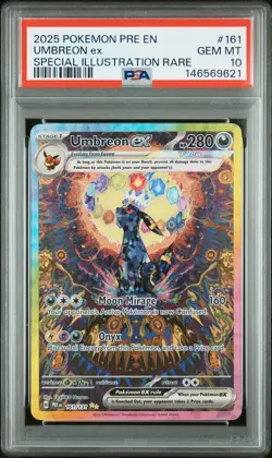 2025 POKEMON PRE EN-PRISMATIC EVOLUTIONS #161 UMBREON EX PSA 10 - Image 1