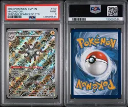 2024 Surging Sparks #159 Magneton PSA 9 ETB Pokemon Center Stamp Promo - Image 1